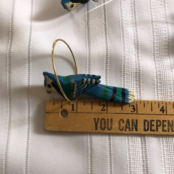 Vtg Blue Jay Bird Hanging Decor - Picture 9 of 13